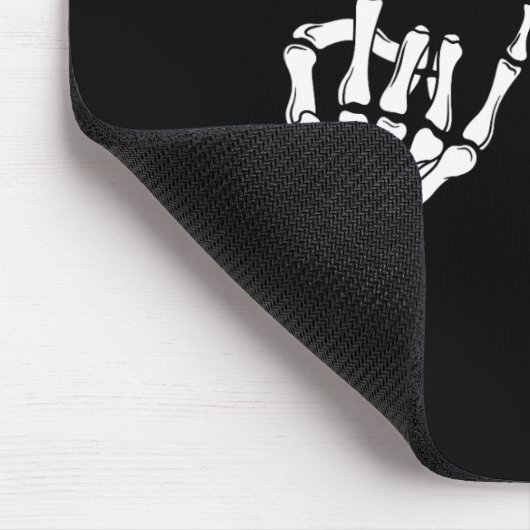 Rock On Rock Star Skeleton Hands Rocker Spooky Hal Mousepad (Ecke)