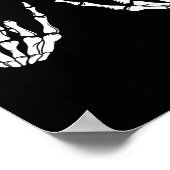Rock On Rock Star Skeleton Hands Rocker Spooky Hal Poster (Ecke)