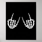Rock On Rock Star Skeleton Hands Rocker Spooky Hal Poster (Vorne)