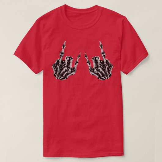 Rock on Rock Star Skeleton Hands T-Shirt (Design vorne)