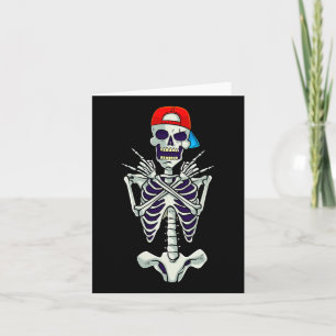 Rock on Rocker Skeleton Hands Kostüm Funny Hallow Karte