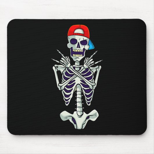 Rock on Rocker Skeleton Hands Kostüm Funny Hallow Mousepad (Vorne)