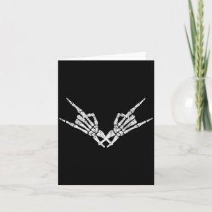 Rock On Rockstar Skeletthand Totenkopf Lustig Karte