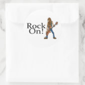 Rock On Runder Aufkleber (Tasche)