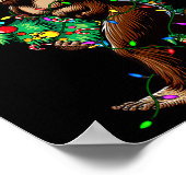 Rock On Santa Bigfoot Christmas Tree Xmas Lights S Poster (Ecke)