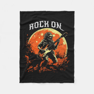 Rock on Skeleton Gitarrenrock und Roll Hall Fleecedecke