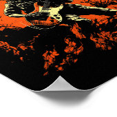 Rock on Skeleton Gitarrenrock und Roll Hall Poster (Ecke)