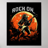 Rock on Skeleton Gitarrenrock und Roll Hall Poster (Vorne)