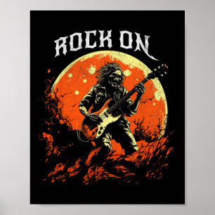 Rock on Skeleton Gitarrenrock und Roll Hall Poster
