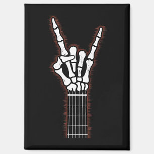 Rock On Skeleton Hand Gitarren-Geschenke Magnet