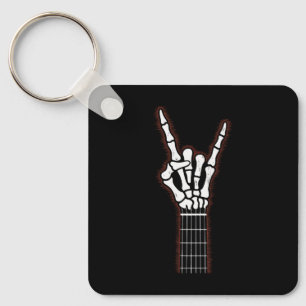 Rock On Skeleton Hand Gitarren-Geschenke Schlüsselanhänger