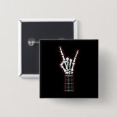 Rock on Skeleton Hand Gitarrengeschenke Button (Vorne & Hinten)