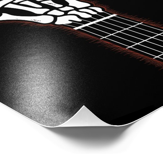 Rock on Skeleton Hand Gitarrengeschenke Fotodruck (Ecke)
