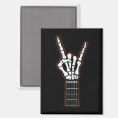 Rock on Skeleton Hand Gitarrengeschenke Magnet (Vorderseite/Rückseite)