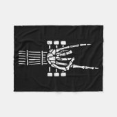 Rock On Skeleton Hand Guitar Guitarist Funny Music Fleecedecke (Vorderseite (Horizontal))