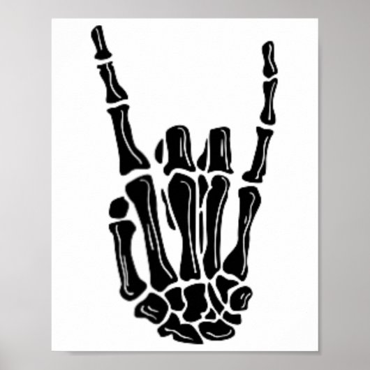 Rock on Skeleton Hand Halloween Poster (Vorne)