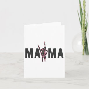 Rock on Skeleton Hand Mama Halloween Vintages T-Sh Karte