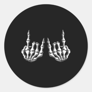 Rock on Skeleton Hand Rock and Roll Men Women Rock Runder Aufkleber