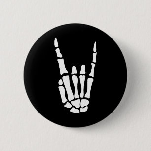 Rock on Skeleton Hand Sign - Minimalistisches Hall Button
