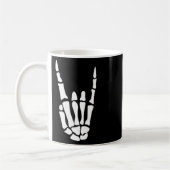 Rock on Skeleton Hand Sign - Minimalistisches Hall Kaffeetasse (Links)