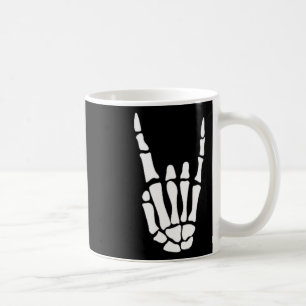 Rock on Skeleton Hand Sign - Minimalistisches Hall Kaffeetasse