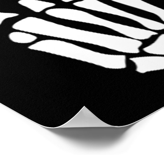 Rock on Skeleton Hand Sign - Minimalistisches Hall Poster (Ecke)