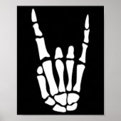 Rock on Skeleton Hand Sign - Minimalistisches Hall Poster (Vorne)