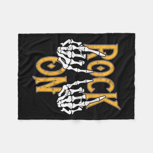 Rock on Skeleton Hands Rock and Roll Metal Konzert Fleecedecke (Vorderseite (Horizontal))