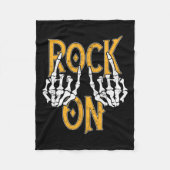 Rock on Skeleton Hands Rock and Roll Metal Konzert Fleecedecke (Vorderseite)