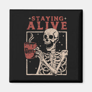 Rock on Skeleton Hands - Spooky Halloween Rock Byn Magnet