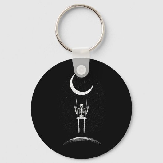 Rock on Skeleton Moon Rock and Roll Men Women Rock Schlüsselanhänger (Vorderseite)