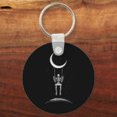 Rock on Skeleton Moon Rock and Roll Men Women Rock Schlüsselanhänger (Vorderseite)