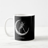Rock on Skeleton Moon Rock und Roll Funny Hallowee Kaffeetasse (Links)