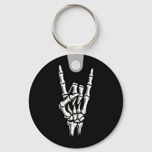 Rock On Skelett Hand - Punk Gothic Halloween Schlüsselanhänger