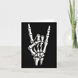 Rock On Skeletthand - Punk-Gotisch Halloween Karte