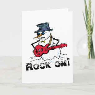 Rock on Snowman Cards Feiertagskarte