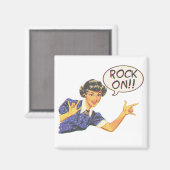 Rock On Vintag Magnet (Vorderseite/Rückseite)