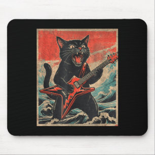 Rock On Vintage-Gitarrist Katze Cooler Band-Stil G Mousepad