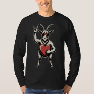 Rock On Ziege Grafik Coole Sonnenbrille & Herz T-Shirt