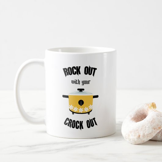 Rock Out mit Crock Out Yellow Kaffeetasse (Mit Donut)