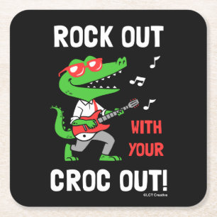 Rock out mit deinem Croc Rechteckiger Pappuntersetzer
