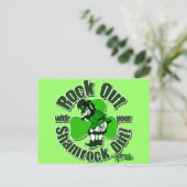 Rock out mit deinem Kleeblatt! Postkarte (Stehend Vorderseite)