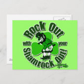 Rock out mit deinem Kleeblatt! Postkarte (Vorne/Hinten)