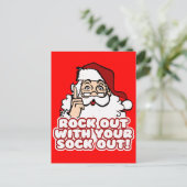 Rock out mit Socken Feiertagspostkarte (Stehend Vorderseite)