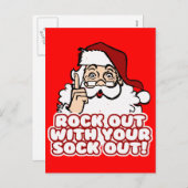 Rock out mit Socken Feiertagspostkarte (Vorne/Hinten)