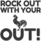 Rock Out Rooster Aufkleber (Vorderseite)