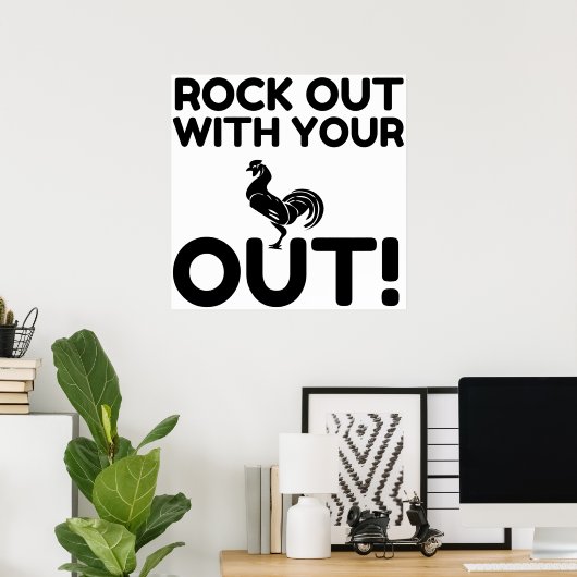 Rock Out Rooster Poster (Heimbüro)