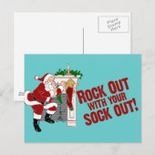 Rock out WIth Your Sock Out! Postkarte (Vorne/Hinten)