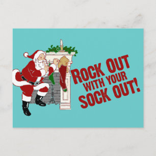 Rock out WIth Your Sock Out! Postkarte