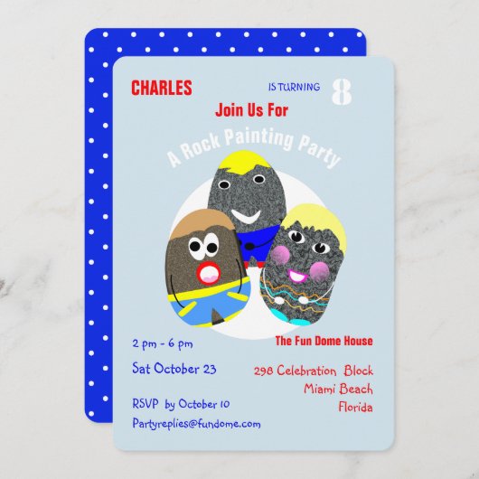 Rock Painting Community Personalisiert Hashtag Einladung (Vorne/Hinten)